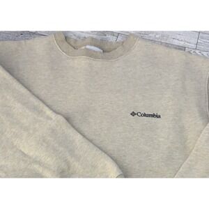 Columbia Men's Crewneck Sweatshirt Pullover Off White Cream Beige in Color LARGE